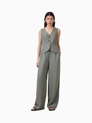 AllSaints Grey Averie Lin Waistcoat - Image 5 of 8
