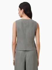 AllSaints Grey Averie Lin Waistcoat - Image 7 of 8