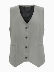 AllSaints Grey Averie Lin Waistcoat - Image 8 of 8