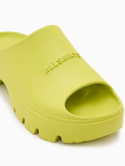 AllSaints Green Eclipse Sliders - Image 6 of 6