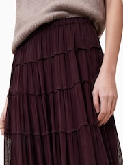 AllSaints Brown Eva Maxi Skirt - Image 3 of 7
