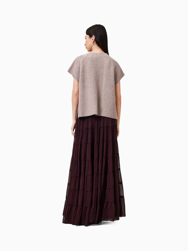AllSaints Brown Eva Maxi Skirt - Image 6 of 7