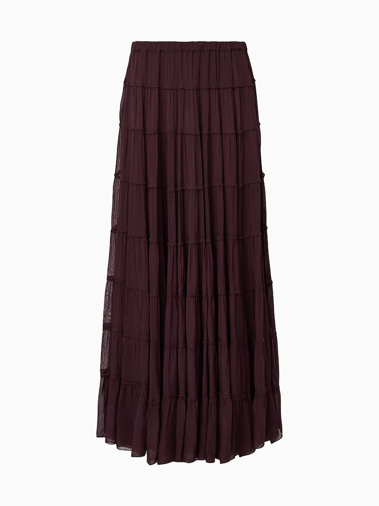 AllSaints Brown Eva Maxi Skirt - Image 7 of 7