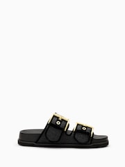 AllSaints Black Sian Raffia Sandals - Image 2 of 6
