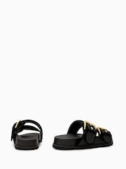 AllSaints Black Sian Raffia Sandals - Image 4 of 6