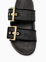 AllSaints Black Sian Raffia Sandals - Image 5 of 6