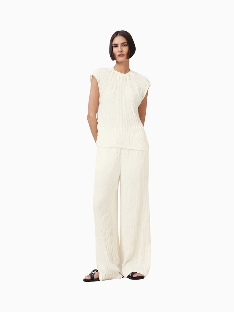AllSaints White Trisha Crinkle Top - Image 1 of 8 AllSaints White Trisha Crinkle Top - Image 1 of 8