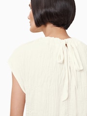 AllSaints White Trisha Crinkle Top - Image 3 of 8