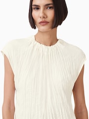 AllSaints White Trisha Crinkle Top - Image 4 of 8