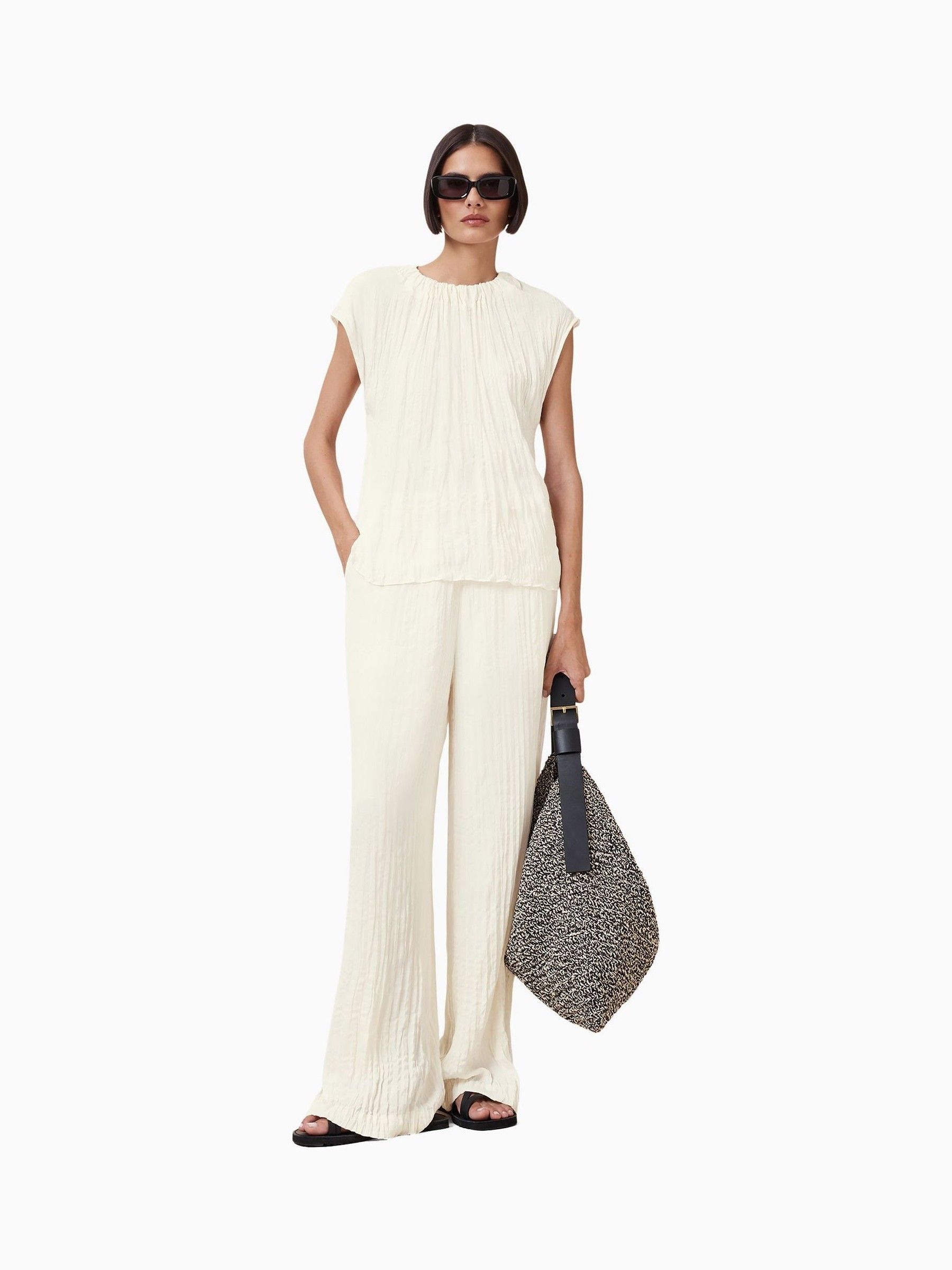 Buy AllSaints White Trisha Crinkle Top from Next USA