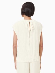 AllSaints White Trisha Crinkle Top - Image 7 of 8