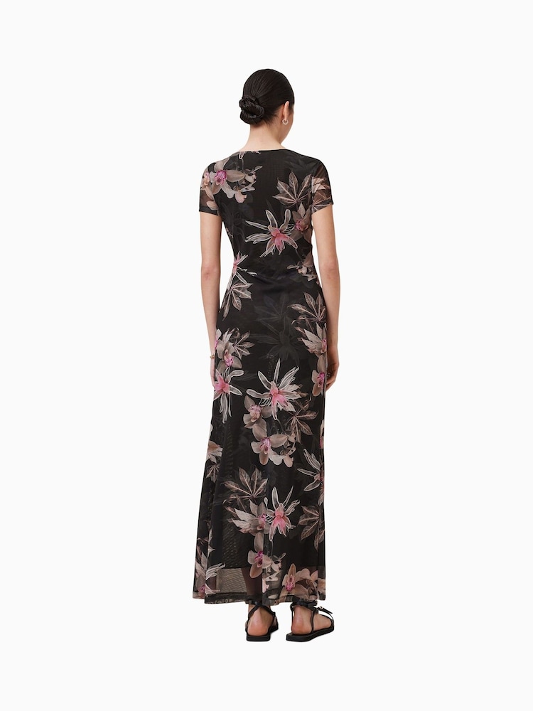 AllSaints Black Gabby Mesh Dress - Image 5 of 6