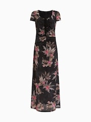 AllSaints Black Gabby Mesh Dress - Image 6 of 6