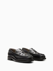 AllSaints Black Bloom Woven Loafers - Image 4 of 7
