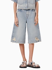 AllSaints Blue Louie Long Shorts - Image 2 of 8
