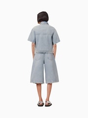 AllSaints Blue Louie Long Shorts - Image 7 of 8