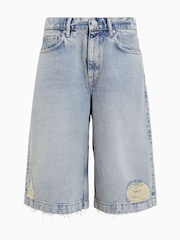 AllSaints Blue Louie Long Shorts - Image 8 of 8