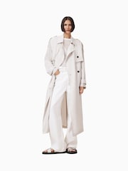 AllSaints White Linnie Trench Coat - Image 1 of 8