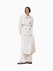 AllSaints White Linnie Trench Coat - Image 3 of 8