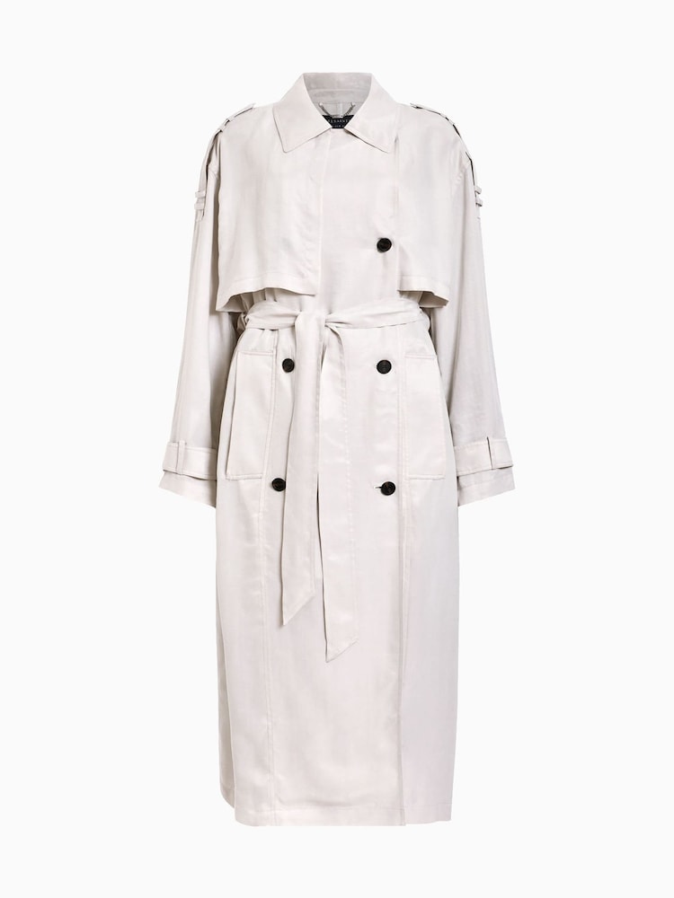AllSaints White Linnie Trench Coat - Image 8 of 8