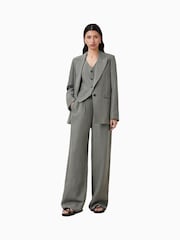 AllSaints Grey Averie Lin Trousers - Image 1 of 7