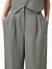 AllSaints Grey Averie Lin Trousers - Image 3 of 7