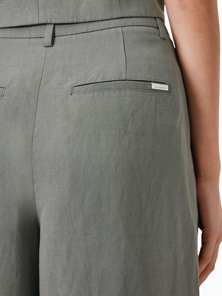 AllSaints Grey Averie Lin Trousers - Image 4 of 7