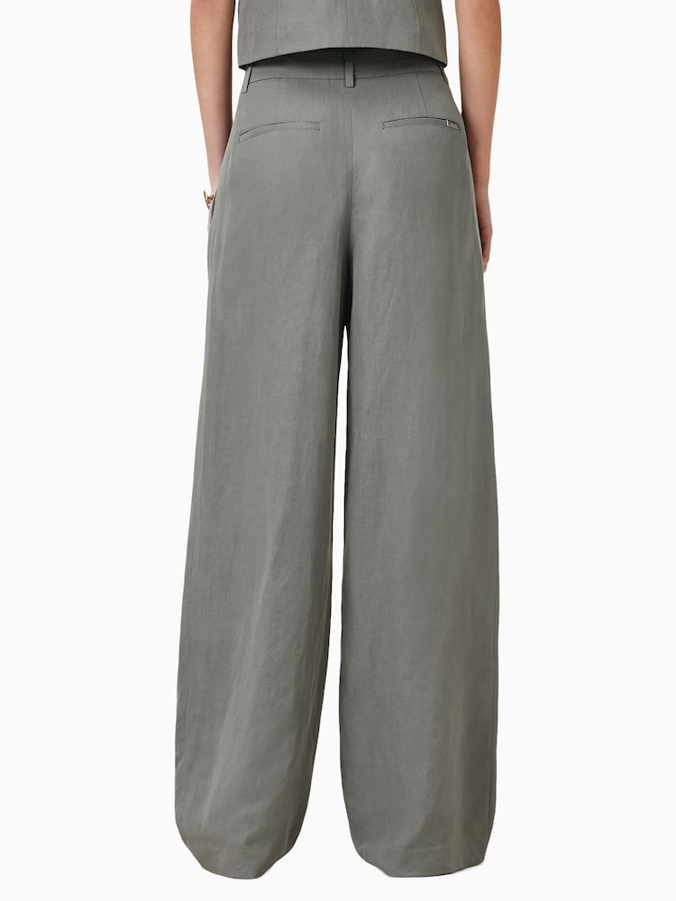 AllSaints Grey Averie Lin Trousers - Image 5 of 7