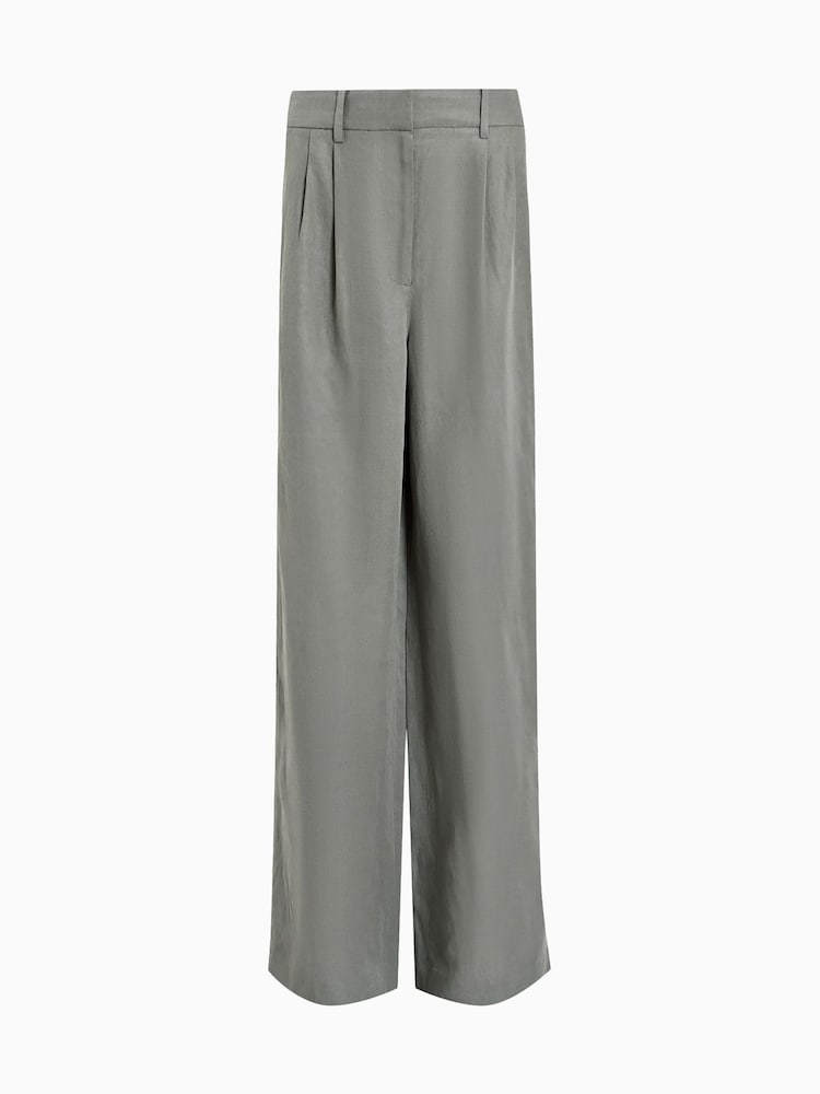 AllSaints Grey Averie Lin Trousers - Image 7 of 7