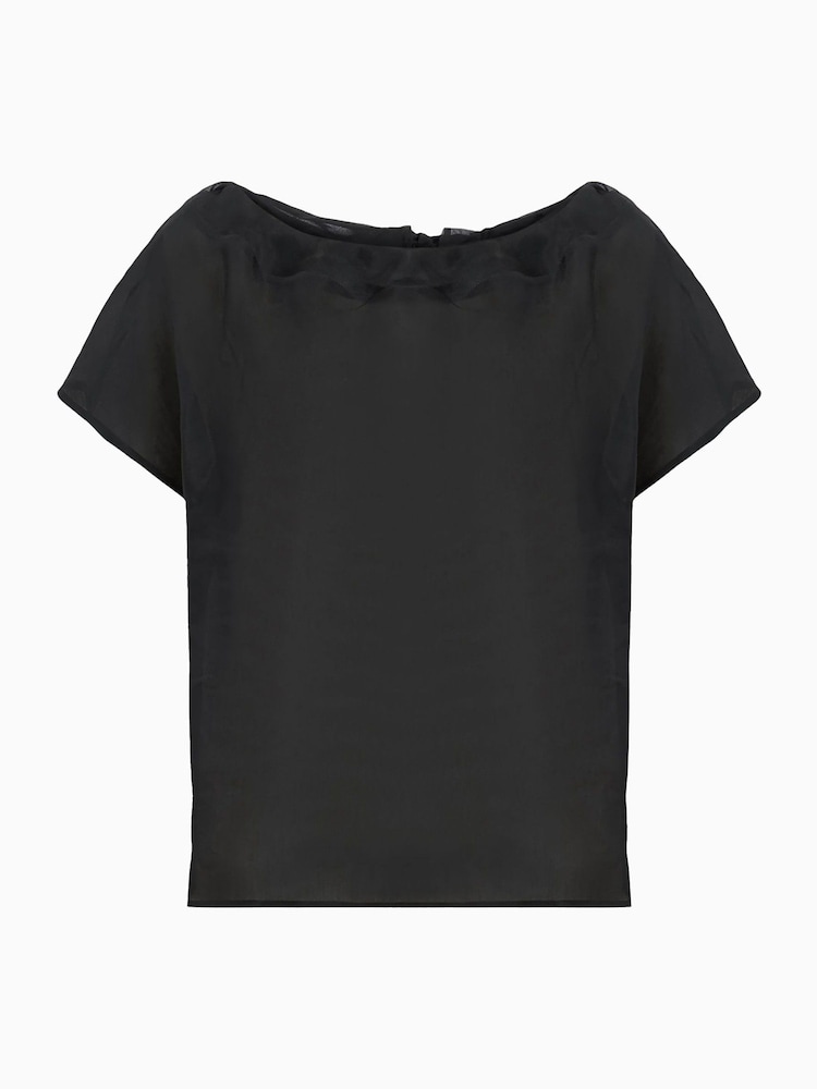 AllSaints Black Trisha Sheer Top - Image 7 of 7