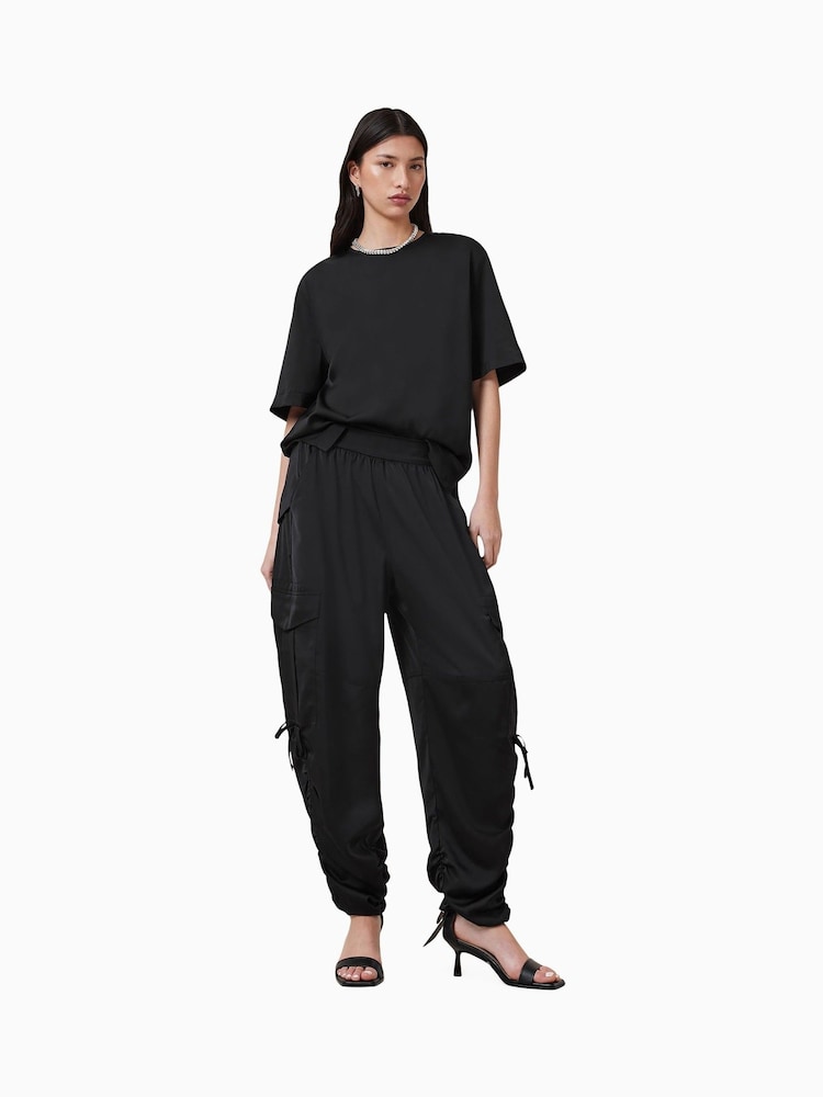 AllSaints Black Kaye Trousers - Image 1 of 10