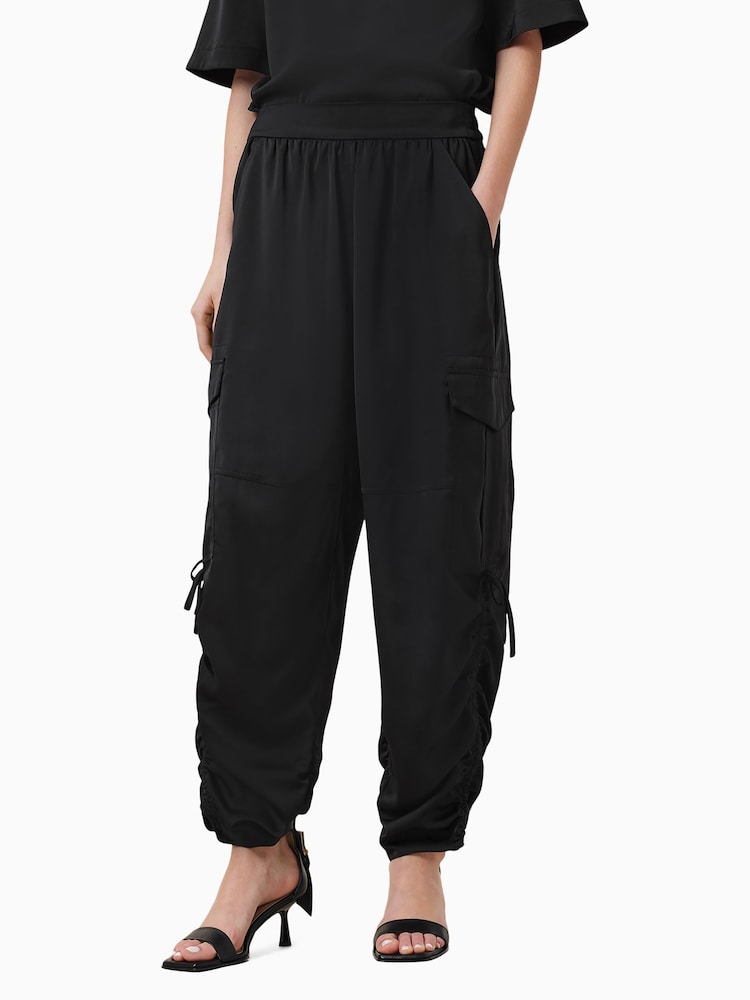 AllSaints Black Kaye Trousers - Image 2 of 10
