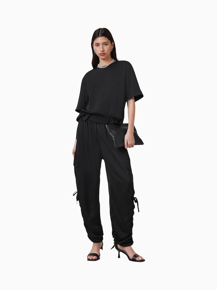 AllSaints Black Kaye Trousers - Image 4 of 10