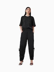 AllSaints Black Kaye Trousers - Image 6 of 10