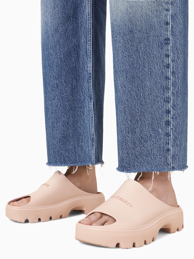 AllSaints Pink Eclipse Sliders - Image 1 of 6
