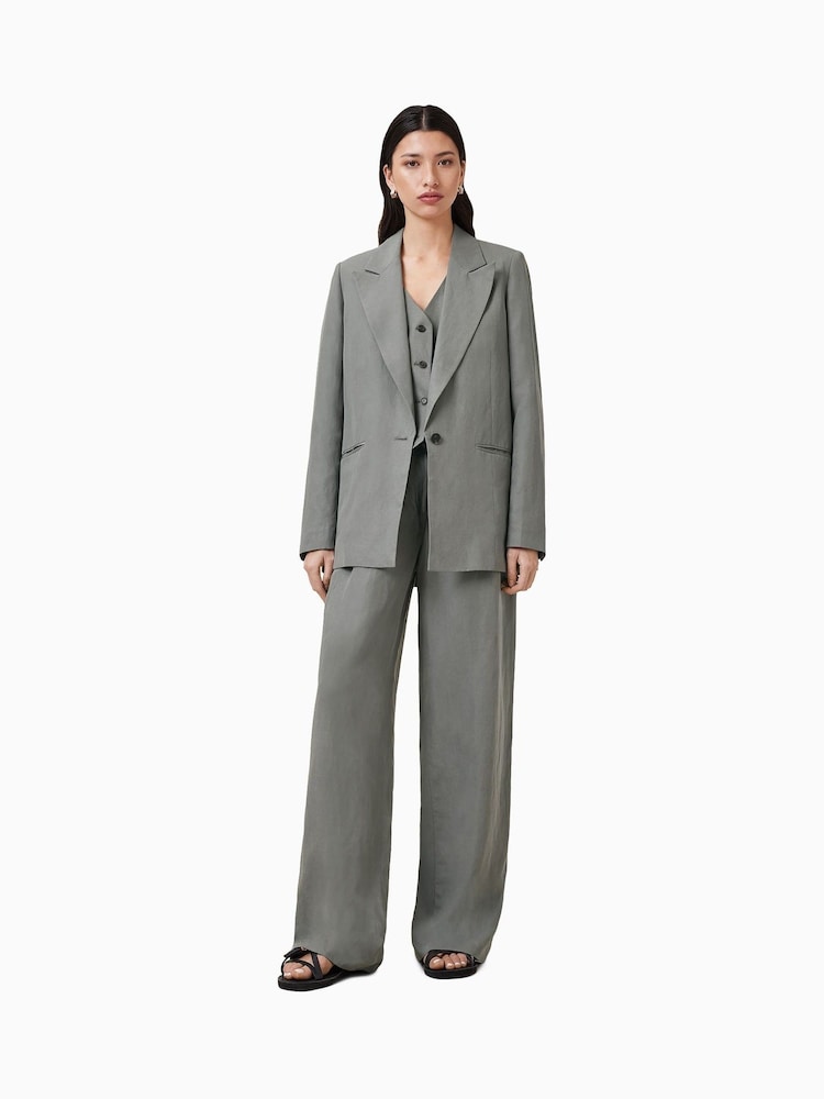 AllSaints Grey Averie Lin Blazer - Image 1 of 7