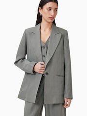 AllSaints Grey Averie Lin Blazer - Image 3 of 7