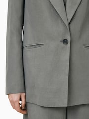 AllSaints Grey Averie Lin Blazer - Image 4 of 7