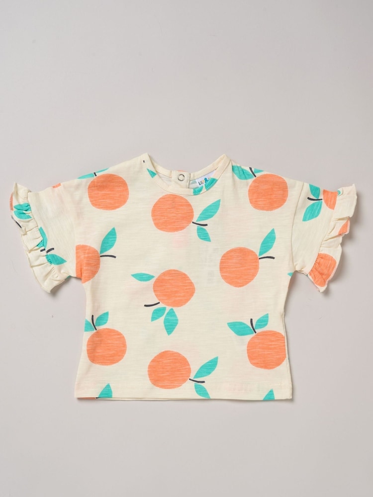 Lily & Jack Orange 4-Piece Mix and Match Printed 100% Cotton  T-Shirt and Shorts Set - Image 3 of 5