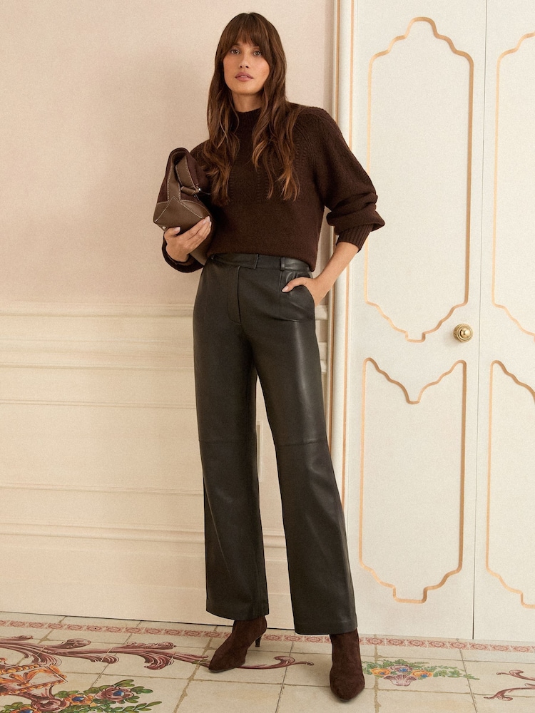 Love & Roses Black Leather Trousers - Image 1 of 4 Love & Roses Black Leather Trousers - Image 1 of 4