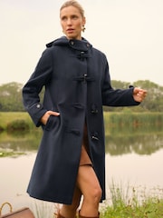 Love & Roses Navy Duffle Coat - Image 1 of 4