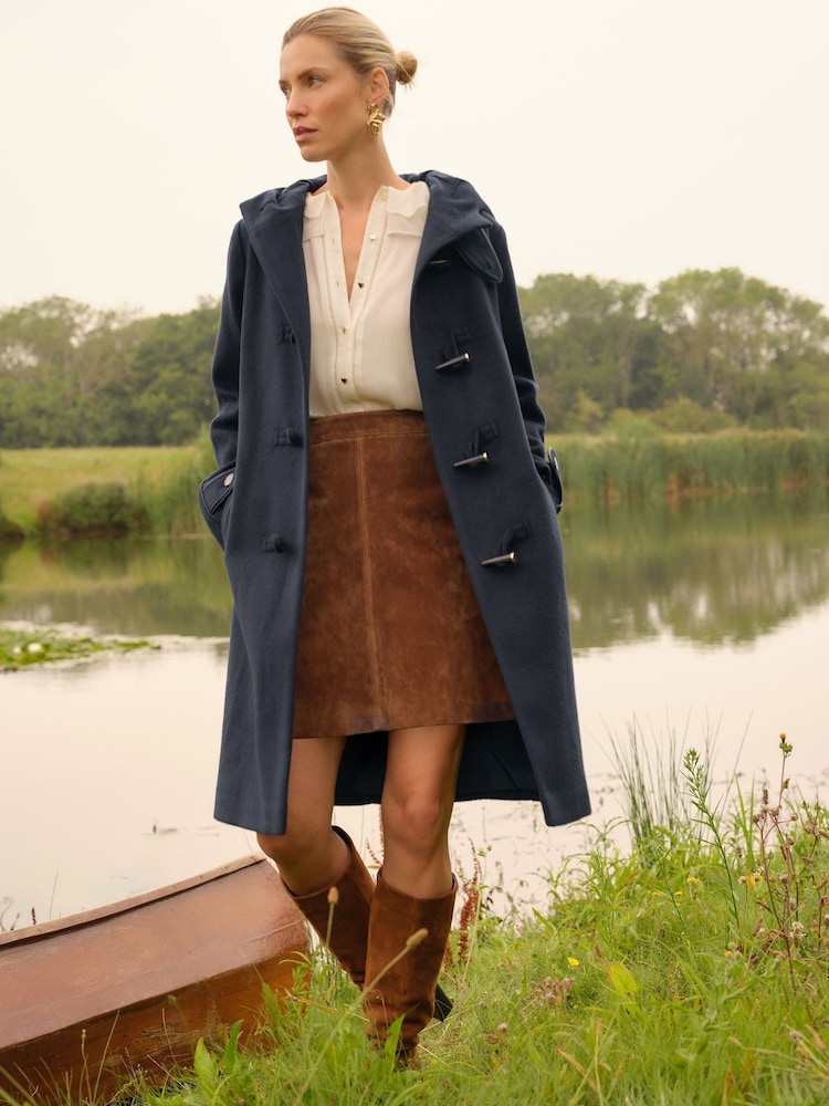 Love & Roses Navy Duffle Coat - Image 2 of 4
