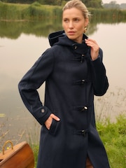 Love & Roses Navy Duffle Coat - Image 3 of 4