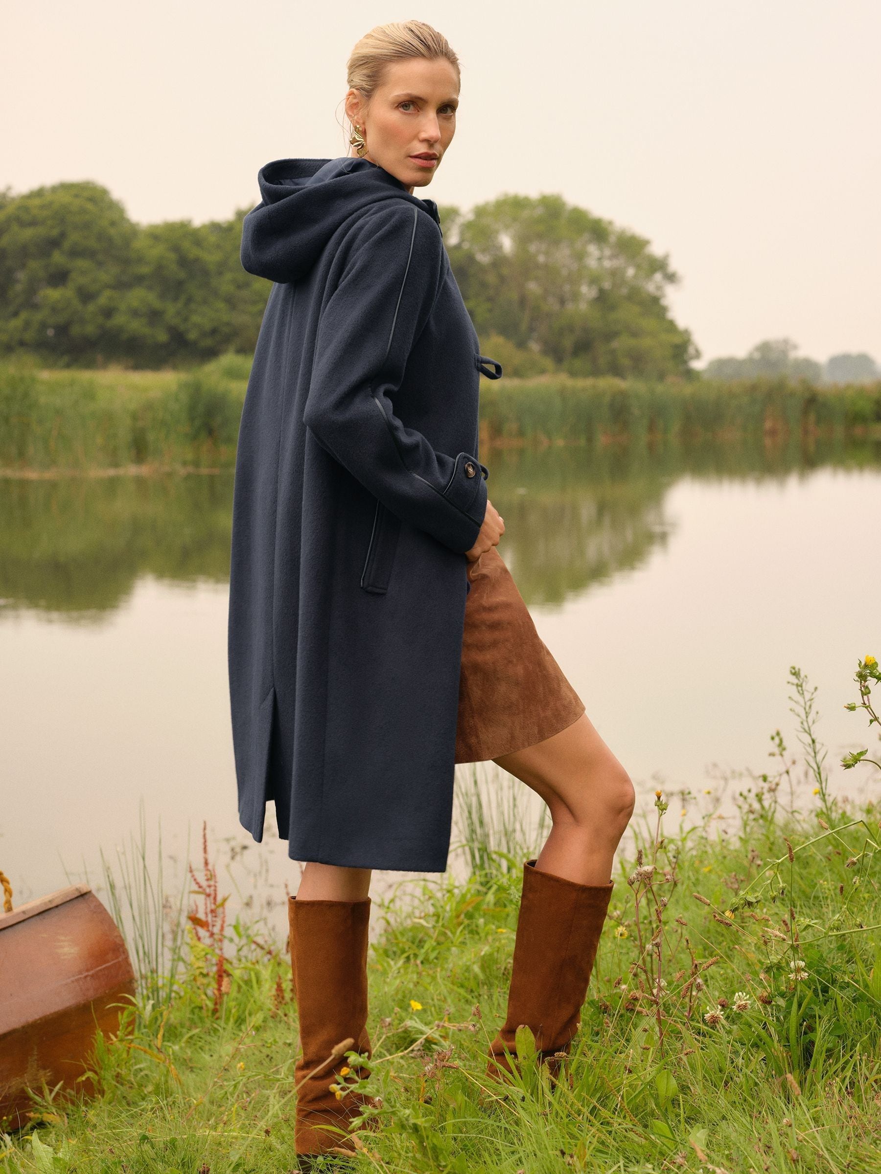 Buy Love & Roses Navy Blue Duffle Coat from Next Canada