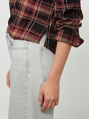 Pink/Brown Check - Camisa Cropped de manga comprida - Imagem 5 de 8
