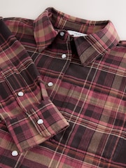 Pink/Brown Check - Camisa Cropped de manga comprida - Imagem 7 de 8