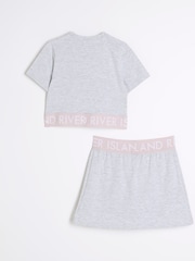 River Island Pink Girls Waistband Top and Skort Set - Image 2 of 5