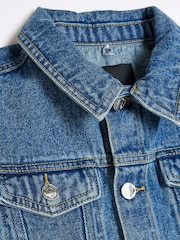 River Island Cream Boys Ecru Hooded Denim Jacket - Image 3 of 4