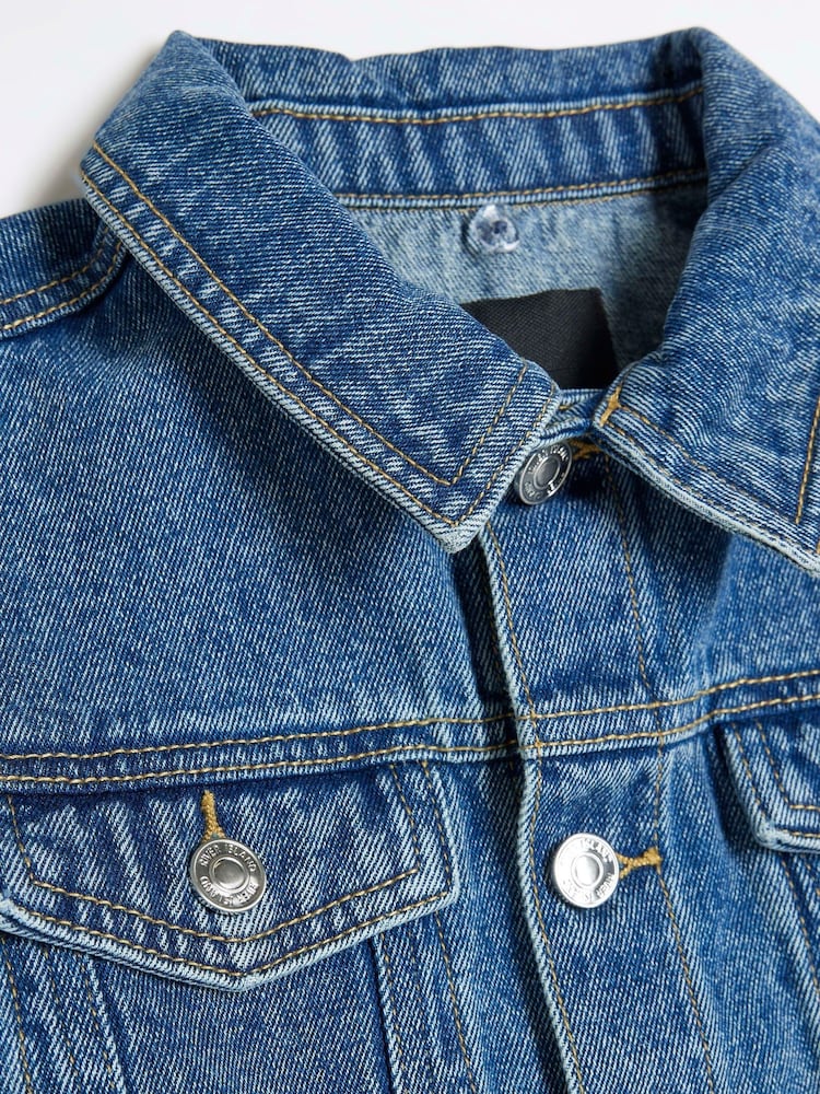 River Island Boys Ecru Hooded Denim Jacket - Image 3 of 4