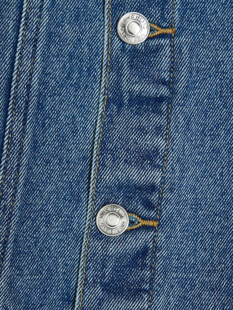 River Island Cream Boys Ecru Hooded Denim Jacket - Image 4 of 4